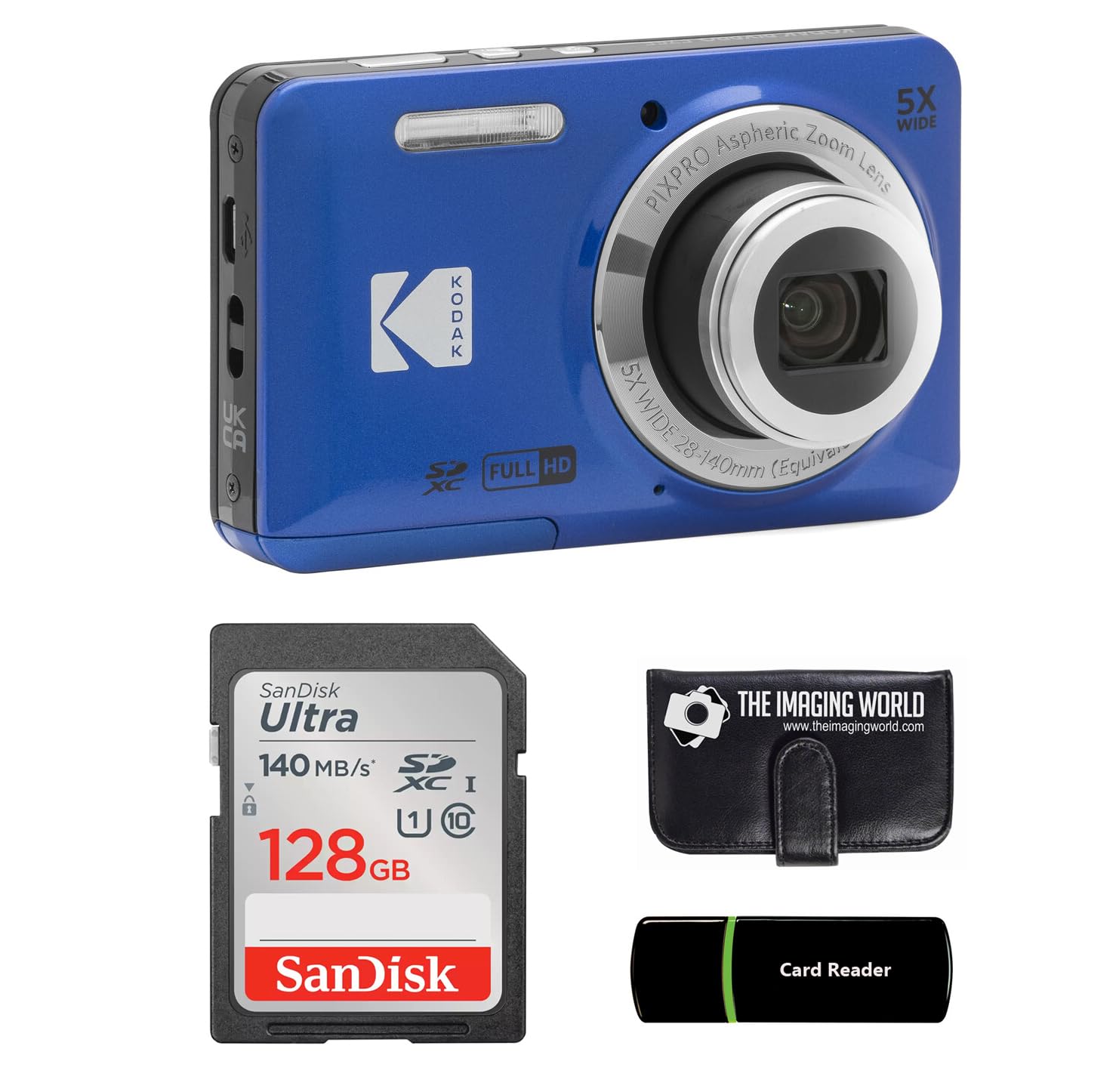 Amazon.com : Kodak PIXPRO FZ55 Blue 16MP Digital Camera 5X Optical